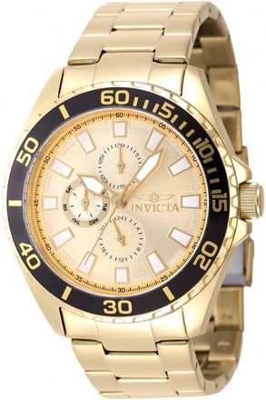 Invicta Pro Diver GMT Date Quartz Gold Dial Mens Watch 47577