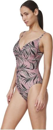 Gottex La Palm Surplice One Piece in Dusk-Pink at Nordstrom, Size 14