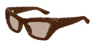 Bottega Veneta BV1438S 002 Womens Sunglasses Brown Size 56