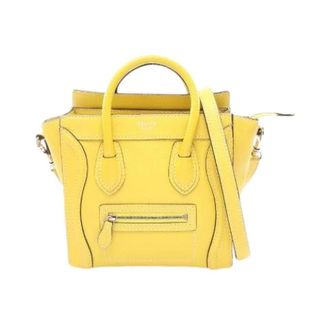 Celine Pre-owned Handbags, female, Yellow, Size: ONE SIZE Pre-owned Luggage Nano Shopper Leather Handbag