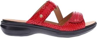 Revere Comfort Shoes Womens Rio Slide Sandal In Red Snake