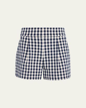 Veronica Beard Haina Cotton Gingham Shorts