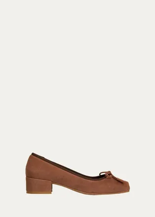 Aquatalia Camalfi Suede Ballerina Flats