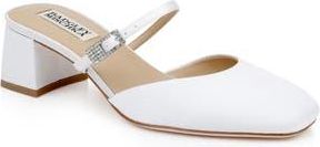 Badgley Mischka Valarie Mary Jane Mule in White Crepe at Nordstrom Rack, Size 7.5