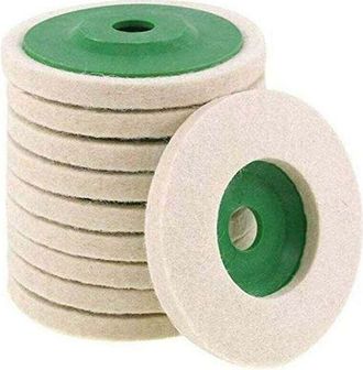 OEM Juego De 10 Discos De Pulido De Fieltro De Lana Para Amoladoras Angulares De 10 Cm - Verde