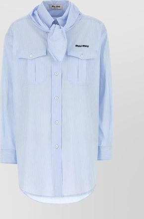 Miu Miu striped poplin shirt with chest pockets