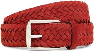 Tod's Cintura intrecciata in pelle scamosciata - Rosso