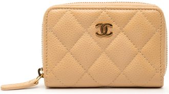 Chanel Beige Grained Calfskin Coin Purse/Coin Case (Pre-Owned)