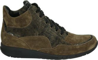 Durea Sportieve Mid Damesschoenen Bruin Patroon - Dames - Sneakers - Bruin - 39 EU - Leer - Schoenen