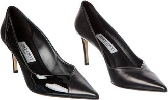 Jimmy Choo London Cass 75 Patent & Leather Pump (Authentic Pre-Loved)