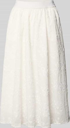 Milano Milano Italy Midirock mit Stitchings in Offwhite, Gr&ouml;&szlig;e 34