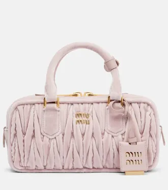 Miu Miu Arcadie Small suede top-handle bag