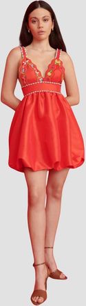 Celia B Selene Bubble Short Dress In Red