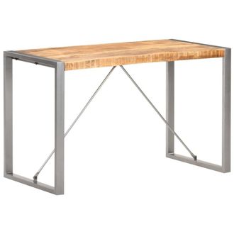 Berkfield Home Dining Table 120x60x75 cm Solid Rough Mango Wood in Brown | Size: 120 x 60 x 75 cm