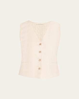Max Mara Button-Down Mixed Media Vest