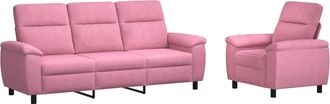 vidaXL Set Di Divani 2 Pcs Rosa Tessuto Vidaxl