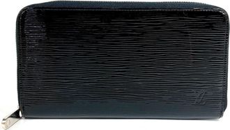 Louis Vuitton Black Leather Long Wallet (Bi-Fold) (Pre-Owned)