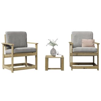 vidaXL Juego De Muebles De Jard&iacute;n 3 Pzas Madera De Pino Impregnada Vidaxl