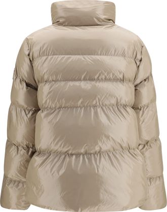 Pinko Womens Glossy Quilted Puffer Jacket Beige-Cinciglia Down Coat