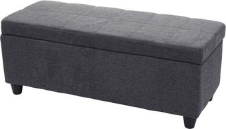 Hhg Hhg - Ba&uacute;l Kriens, Banco, Tela/textil, 45x114x45cm Certificado Mvg, Gris Oscuro