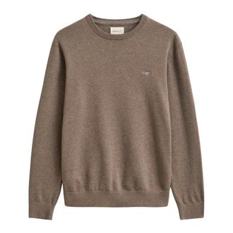 GANT Classic Cotton C-Neck - Heren - Truien - Bruin - Maat: XL Katoen