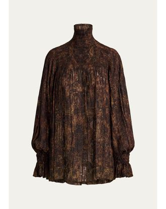 Ralph Lauren Collection Maddison Paisley Fil Coup&eacute; Top