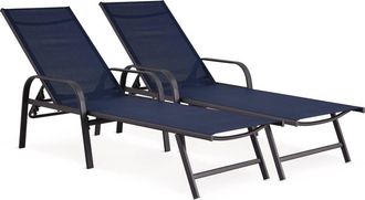 Habitat & Jardin Juego de 2 tumbonas azul L193