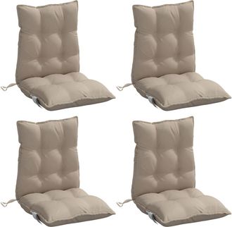 vidaXL Cojines Para Silla Respaldo Bajo 4 Uds Tela Oxford Gris Taupe Vidaxl