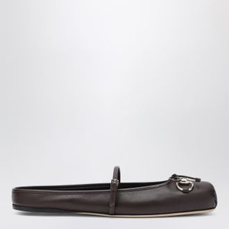 Gucci Sabot marrone scuro con Morsetto