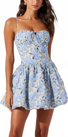 Astr Azure Petals Bubble Mini Dress In Blue