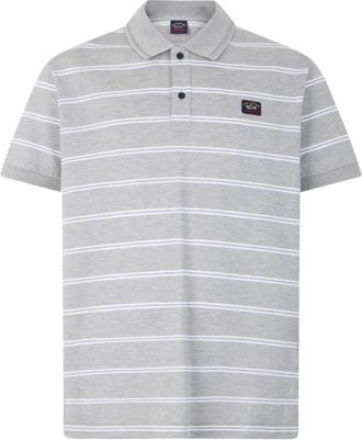 Paul & Shark Gestreepte Katoenen Polo - Heren - Tops - Grijs - Maat: L Katoen