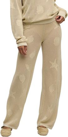 Barefoot Dreams Shell Jacquard Sheer Cotton Pajama Pants in Stone at Nordstrom, Size X-Small