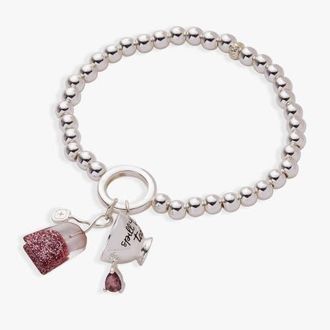 Alex and Ani Spill the Tea Cup & Tea Bag Stretch Bracelet in Silver at Nordstrom