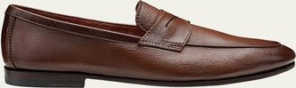 Santoni Mens Carlo Leather Penny Loafers
