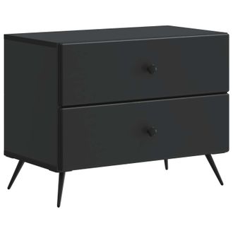 vidaXL Armario De Noche Negro 62 X 34,5 X 47,5 Cm Madera De Ingenier&iacute;a Vidaxl