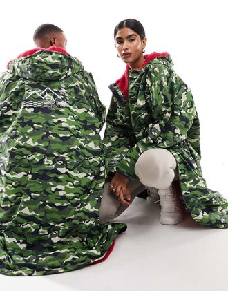 Regatta Adults Changing - Impermeabile con stampa mimetica-Verde