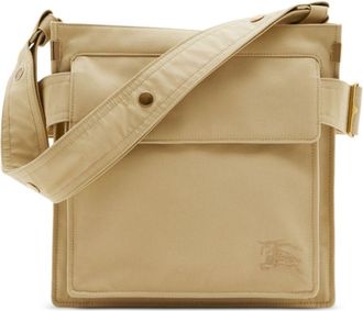 Burberry Trench logo-embroidered messenger bag - men - Cotton/Cotton/Polyester/Polyester - One Size - Neutrals