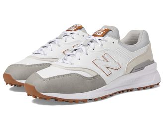 New Balance Mens 997 Spikeless Golf Shoe, White/Grey, 12.5 UK