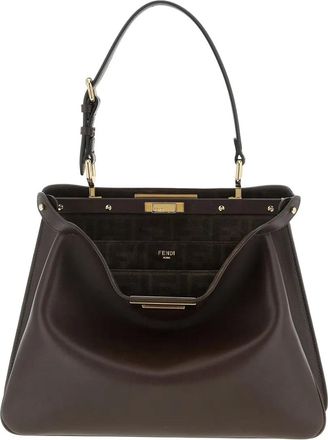 Fendi Borsa a spalla Peekaboo media - Marrone