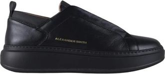 Alexander Smith Wembley Slip-on Heren van zacht zwart leer met zwarte zool - Heren - Sneakers - Zwart - 41 EU - Leer - Schoenen