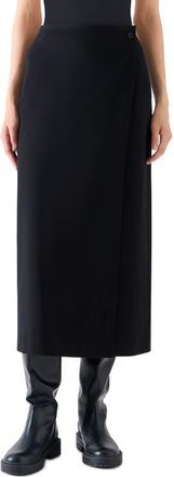 Akris Signature Jersey Wrap Midi Skirt in Black at Nordstrom, Size 12