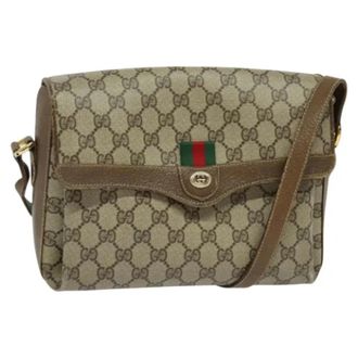Gucci Pre-owned Leather gucci-bags - Dames - Vintage Schoudertas - Beige - ONE Size - Leer - Vintage