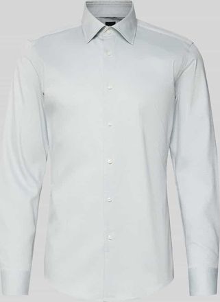 HUGO BOSS Slim Fit Businesshemd aus Baumwoll-Mix Modell HANK in Gruen, Größe 38