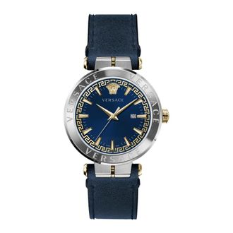 Versace Heren, Accessoires, Blauw, Maat: ONE Size Leer