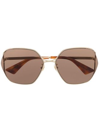 Gucci Zonnebril met oversized montuur - Goud