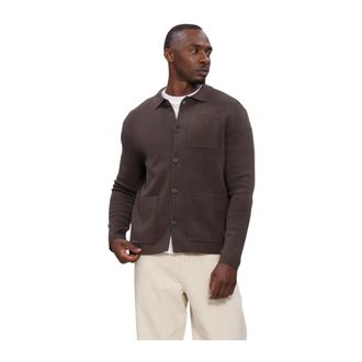 Selected Slmmike Light Polo Cardigan - Heren - Jassen - Bruin - Maat: S Zijde