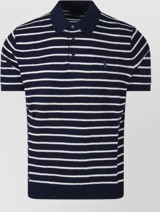 Ralph Lauren polo shirt short sleeves striped ribbed collar