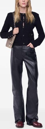 Paco Rabanne Womens Trousers Lambskin, Black