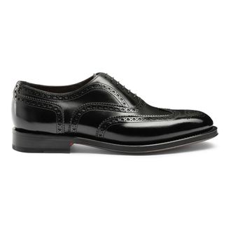 Santoni Gepolijste Oxford Schoenen - Heren - Nette schoenen - Zwart - 43 EU - Leer - Schoenen