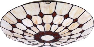 Rabalux L&aacute;mpara De Techo Tiffany 40 Cm E27 2x60w Marr&oacute;n Redonda Marvel 8091 Rabalux